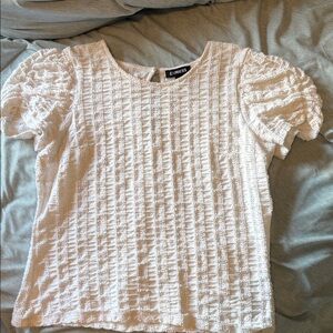 Express Ivory Textured Blouse